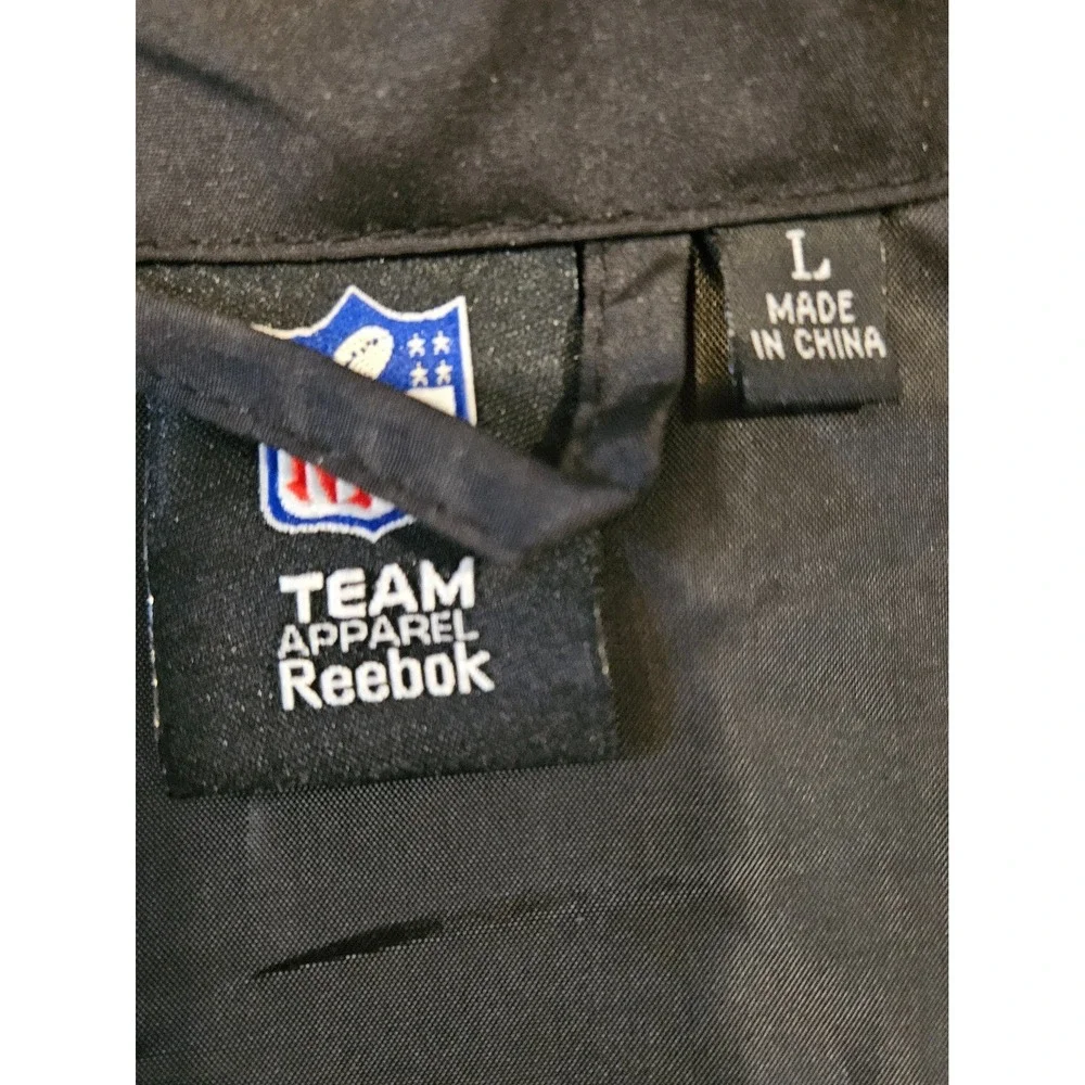 Reebok Pittsburgh Steelers NFL Windbreaker Jacket Mens Large Black Full Zip Logo